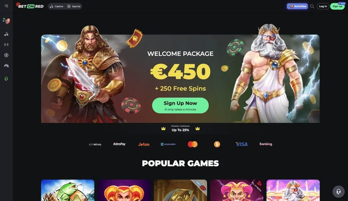Betonred Casino homepage, veilig en verantwoord spelen